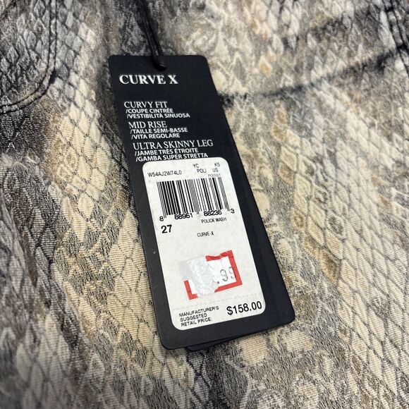 NWT GUESS MID-RISE CURVE X JEANS WITH PYTHON PRINT Size 27 $158 - Picture 7 of 12